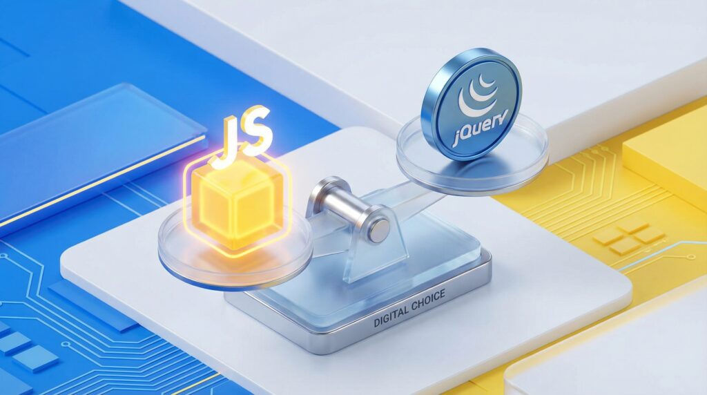 javascript jquery comparison: vanilla javascript vs... Vanilla JS vs. jQuery: Which Should You Use in 2026? - SattiveDevLabs Blog